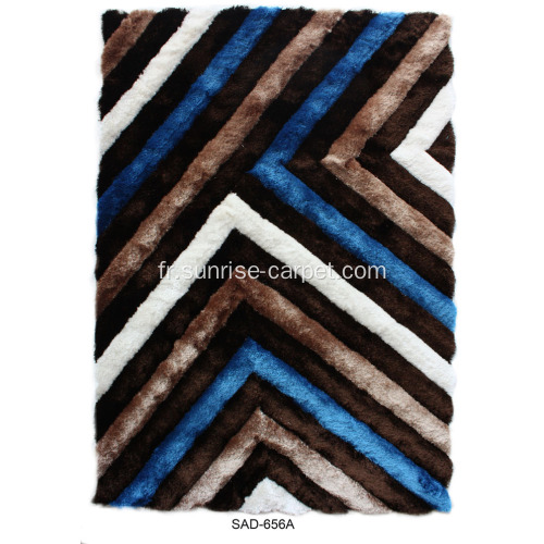 Polyester Silk Shaggy Tapis / Tapis avec motif 3D